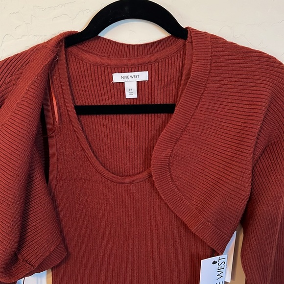 Nine West 2-piece sweater Midi dress. Tank top. Dress & crop jacket. Sz Med. NWT - Picture 2 of 6